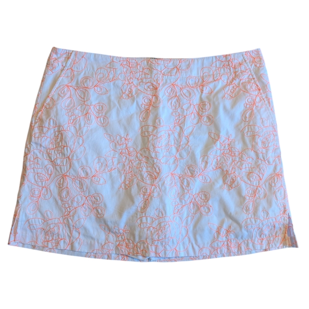 NWT Lady Hagen White Floral Embroidered Skort | Size 12 | FLAW READ DESCRIPTION